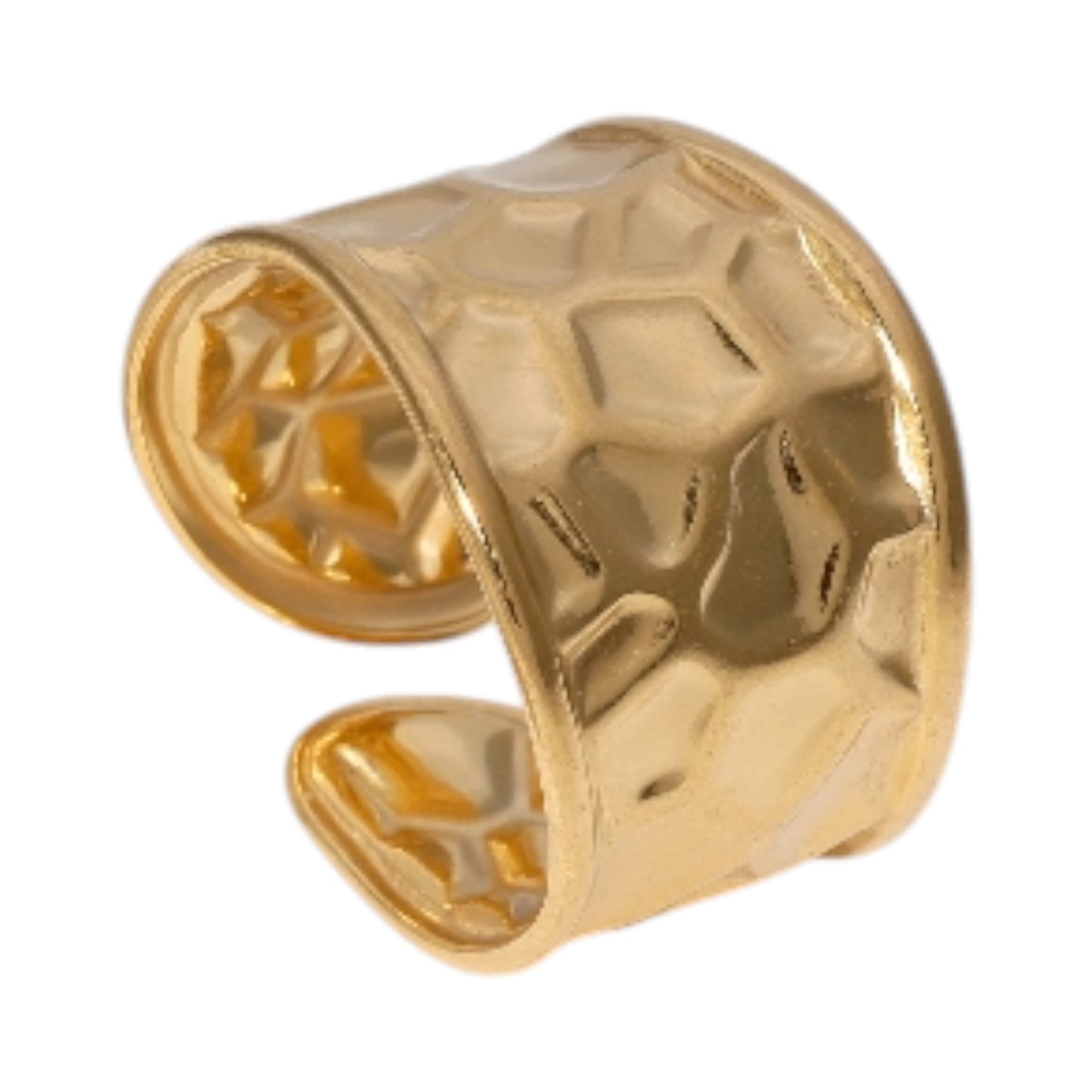 Brede Verstelbare Damesring met Geometrisch Design - 15mm RVS