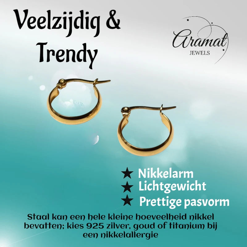 Gold Glam Hoops - Classic Earrings