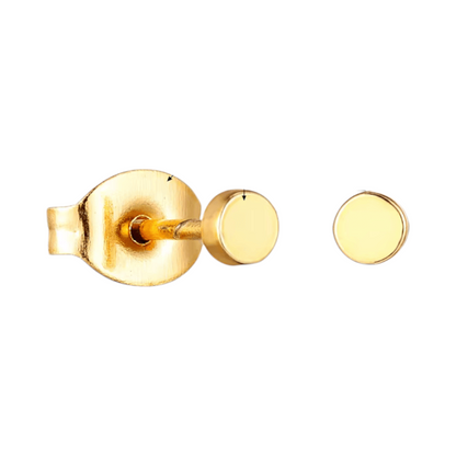 Gold-colored round stud earrings stainless steel 3mm