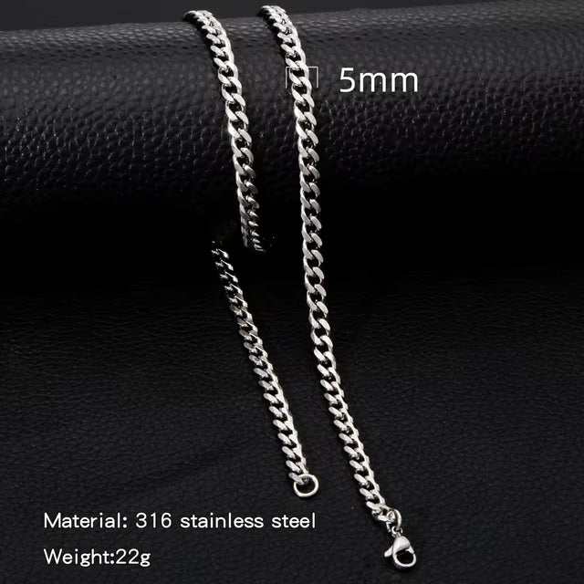 Modern Silver-Colored Gourmet Necklace Stainless Steel