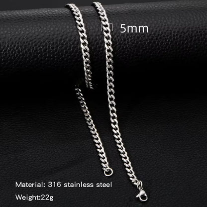 Modern Silver-Colored Gourmet Necklace Stainless Steel