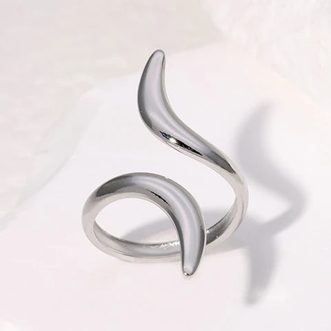 Grote Brede One Size Ring RVS met Lijnen Design (32 mm)