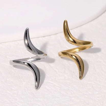 Grote Brede One Size Ring RVS met Lijnen Design (32 mm)