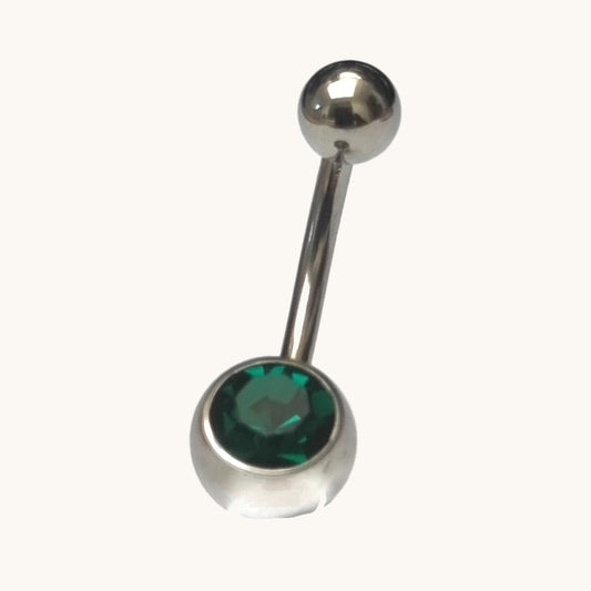 Green Zirconia Navel Piercing Stainless Steel