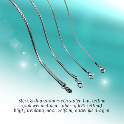 Stainless Steel Snake Chain Silver Color 45-60cm - Flexible Link Chain Women