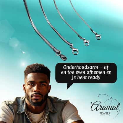 Stainless Steel Snake Chain Silver Color 45-60cm - Flexible Link Chain Women