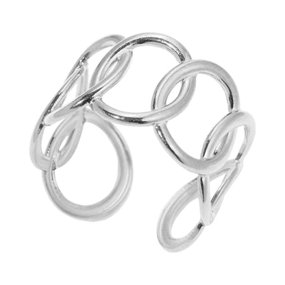Brede One Size Ring RVS met Ovale Schakels (13 mm)
