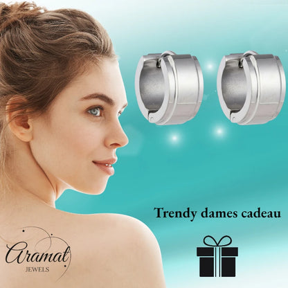 Earrings – 13mm Mini Hoop Earrings, Stainless Steel, Silver Color, Unisex 