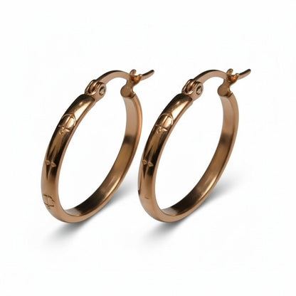 Earrings – 20mm Creole Anchor Motif Stainless Steel Rose Gold Color Women