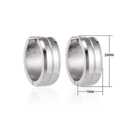 Earrings – 20mm Stainless Steel With Slot Silver Color Unisex