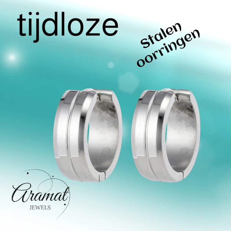 Earrings – 20mm Stainless Steel With Slot Silver Color Unisex