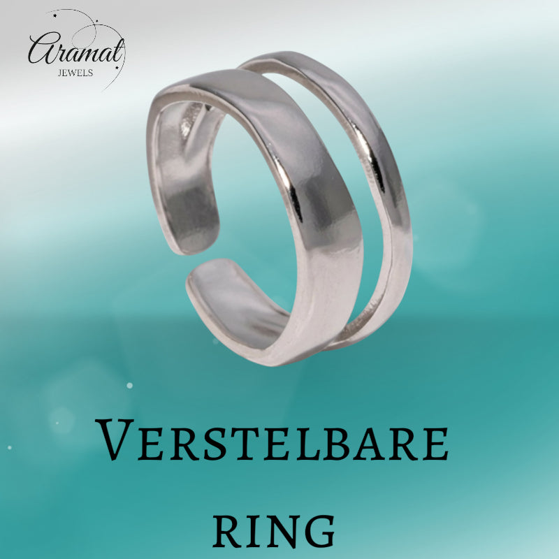 Minimalistische Open Ring Geometrisch (Verstelbaar RVS)