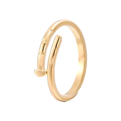 Tijdloze Open Ring met Spijker Design (RVS 4 mm)