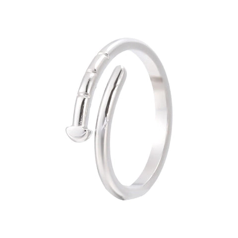 Tijdloze Open Ring met Spijker Design (RVS 4 mm)