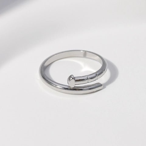 Tijdloze Open Ring met Spijker Design (RVS 4 mm)