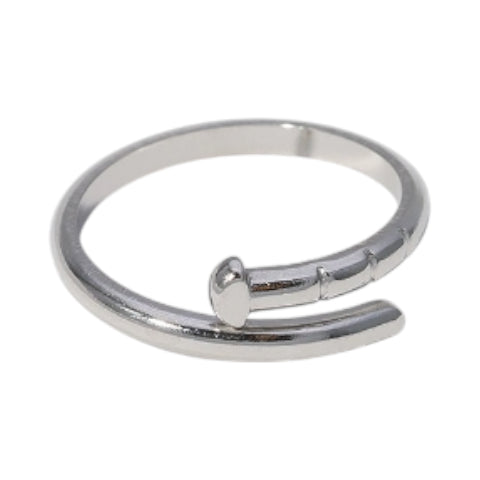 Tijdloze Open Ring met Spijker Design (RVS 4 mm)