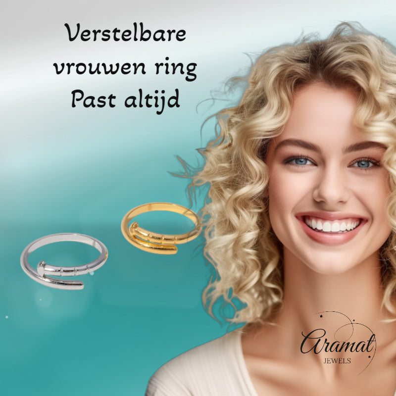 Tijdloze Open Ring met Spijker Design (RVS 4 mm)