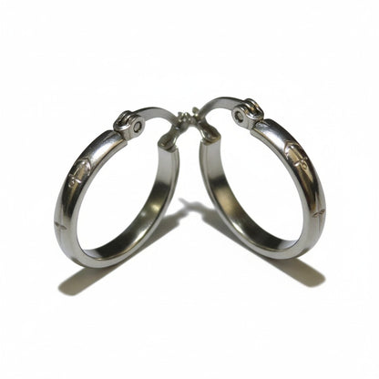 Boucles d'oreilles unisexes – 20 mm, motif ancre créole, acier inoxydable argenté