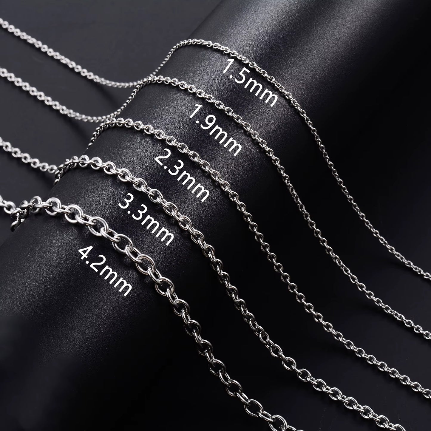 Stainless Steel Anchor Chain Silver Color 50-60cm - Maritime Link Chain