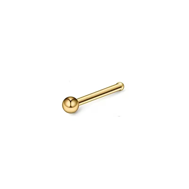 Stalen Neuspiercing Goudkleurig Bolletje – 2mm Neusvleugelpiercing Dames