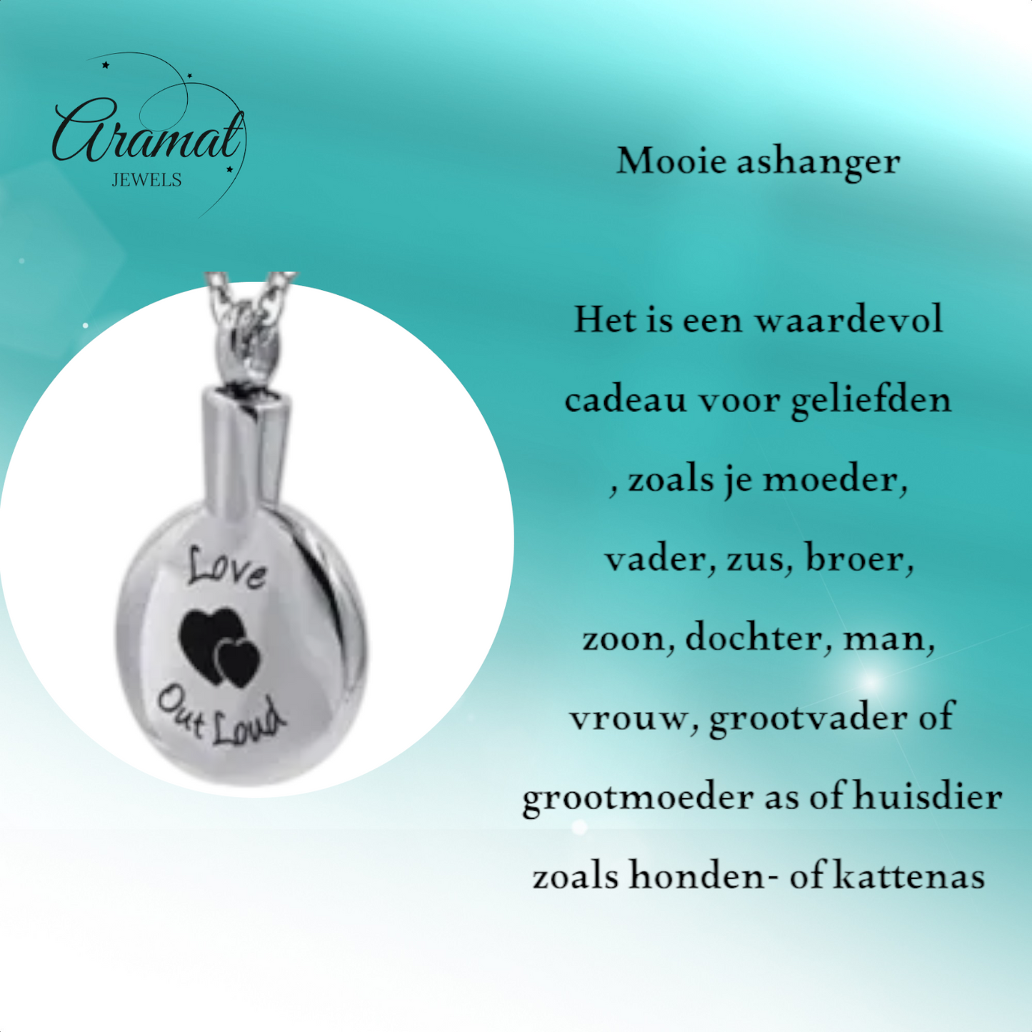 Pendentif rond en frêne orné de cœurs – L'amour à voix haute