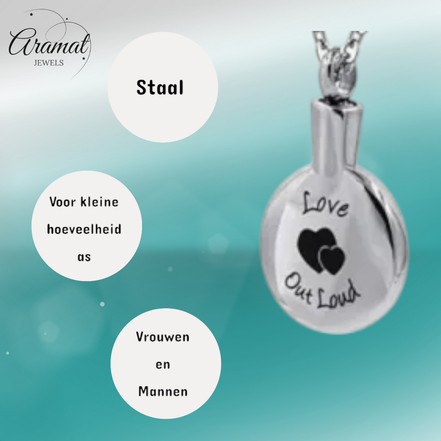 Pendentif rond en frêne orné de cœurs – L'amour à voix haute