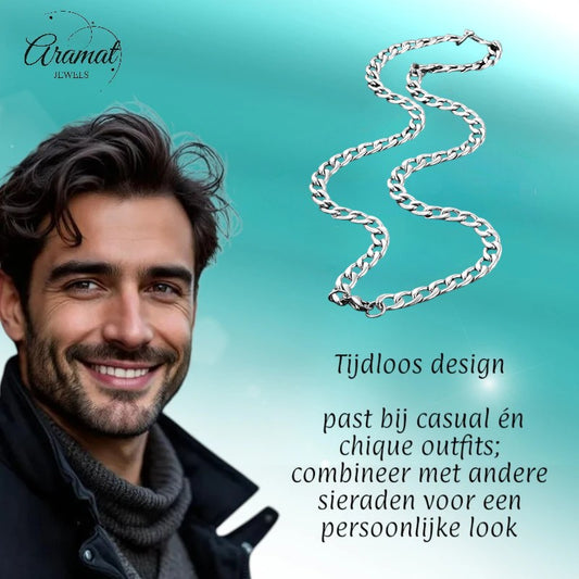 Stainless Steel Gourmet Chain Silver Color 50-60cm - Strong Link Chain