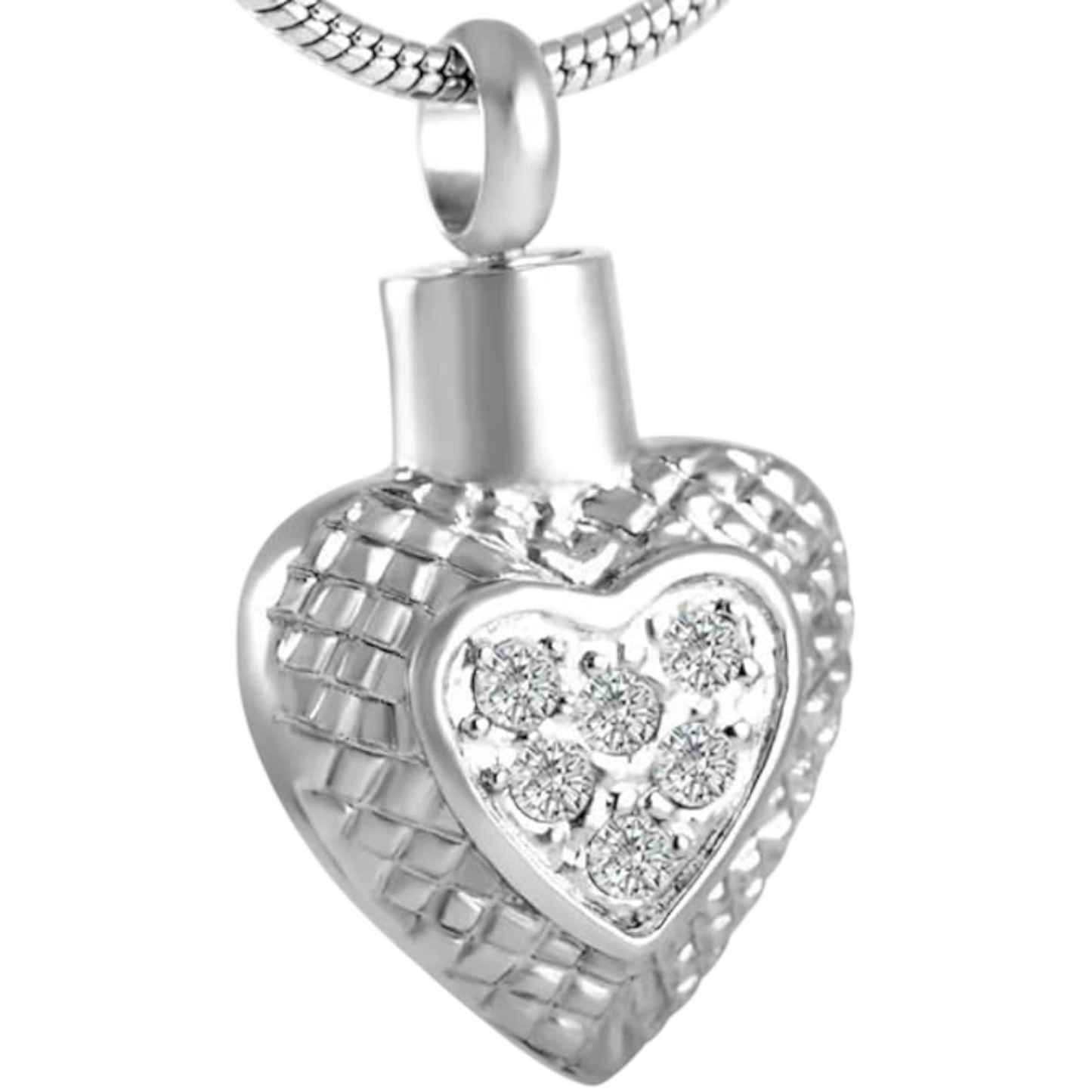 Heart pendant with diamonds and zirconia – silver color