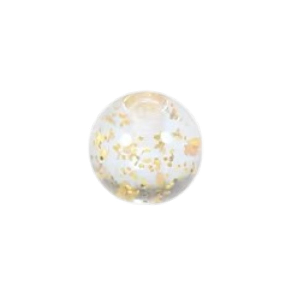 Transparant Piercing Balletje met Glitters – Acryl – 5mm (1.6mm Dikte) – Per Stuk
