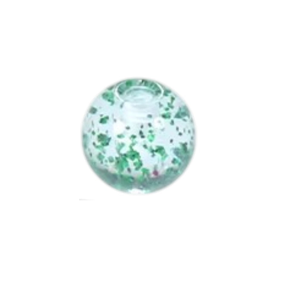 Transparant Piercing Balletje met Glitters – Acryl – 5mm (1.6mm Dikte) – Per Stuk