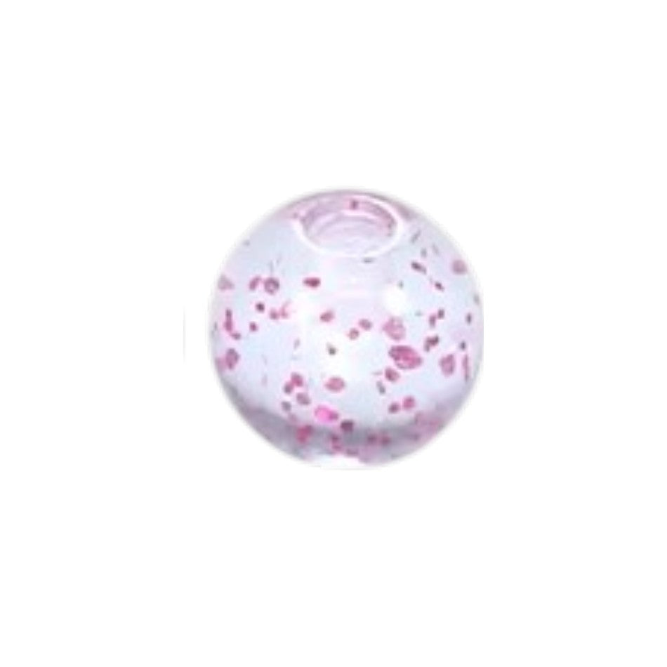 Transparant Piercing Balletje met Glitters – Acryl – 5mm (1.6mm Dikte) – Per Stuk