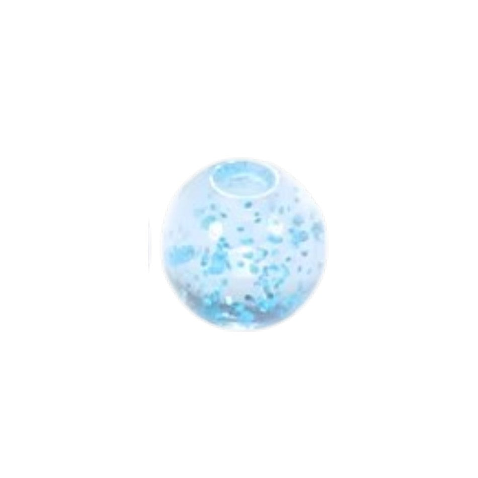 Transparant Piercing Balletje met Glitters – Acryl – 5mm (1.6mm Dikte) – Per Stuk