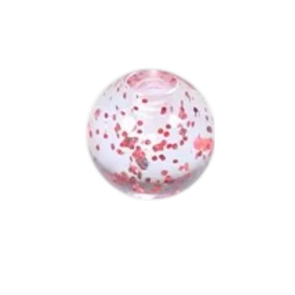 Transparant Piercing Balletje met Glitters – Acryl – 5mm (1.6mm Dikte) – Per Stuk