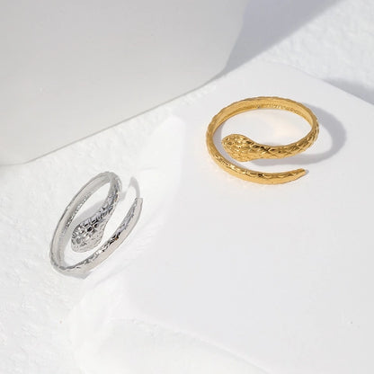 Verstelbare Slangenring van RVS - Cobra Design (13 mm)