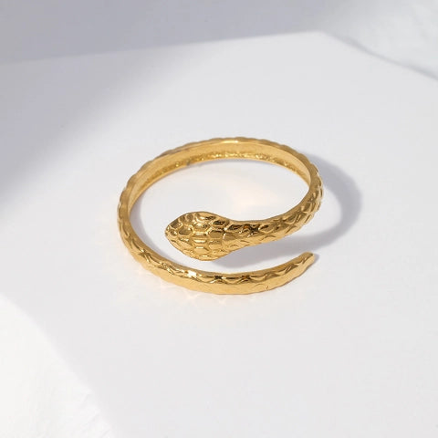 Verstelbare Slangenring van RVS - Cobra Design (13 mm)