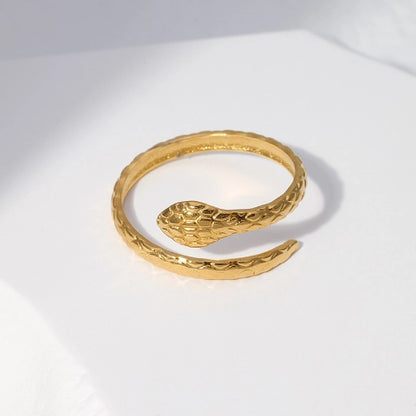 Verstelbare Slangenring van RVS - Cobra Design (13 mm)