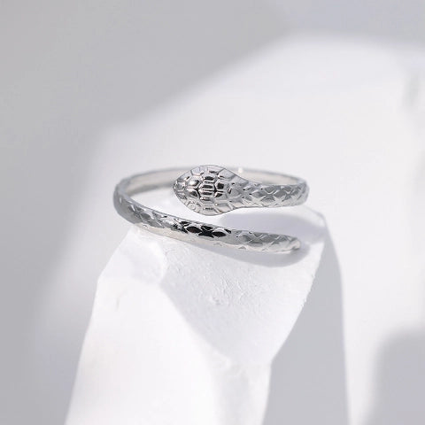 Verstelbare Slangenring van RVS - Cobra Design (13 mm)