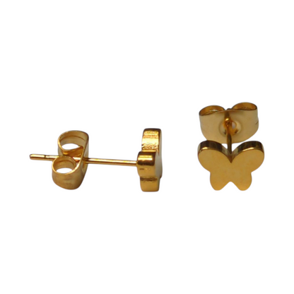 Butterfly stud earrings gold color 7x5mm – stainless steel