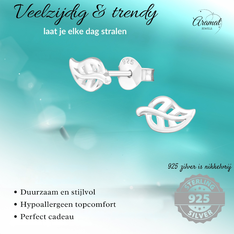 Silver Leaf Earrings – 7x5mm