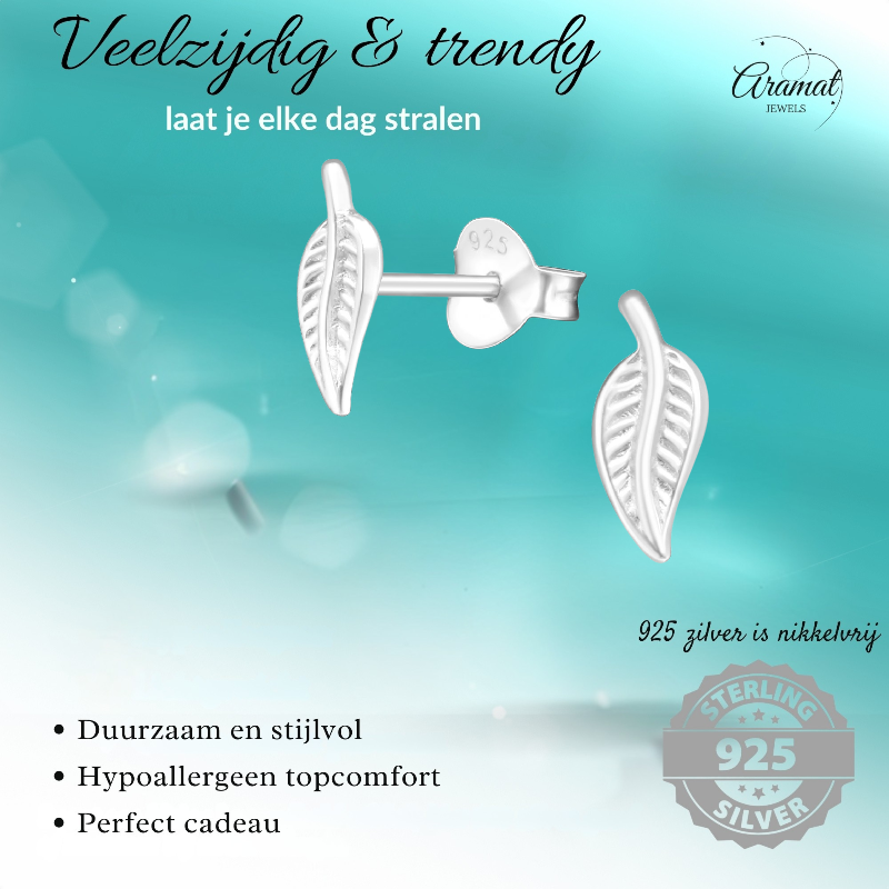 Silver Leaf Earrings – 9x4mm