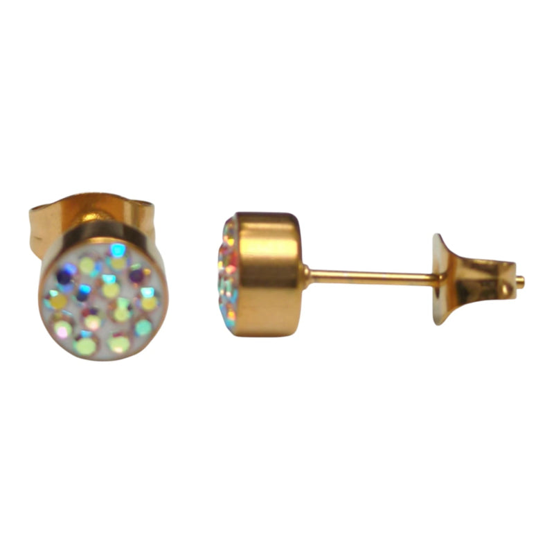 AB transparante oorstekers 6 mm – multicolor glans - oor3099 - Oorbellen kopen# - 6mm - AB - alles