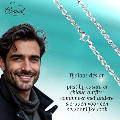 Stainless Steel Anchor Chain Silver Color 50-60cm - Maritime Link Chain