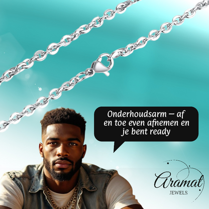 Stainless Steel Anchor Chain Silver Color 50-60cm - Maritime Link Chain