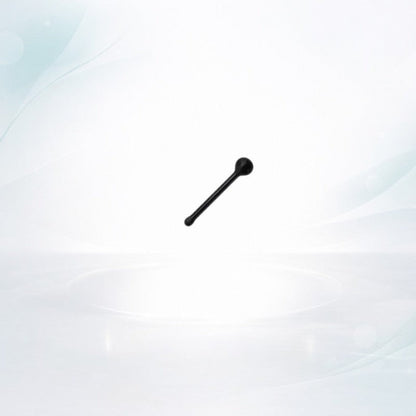 Aramat Jewels black surgical steel nose stud with a 2mm ball end. Minimalist design.