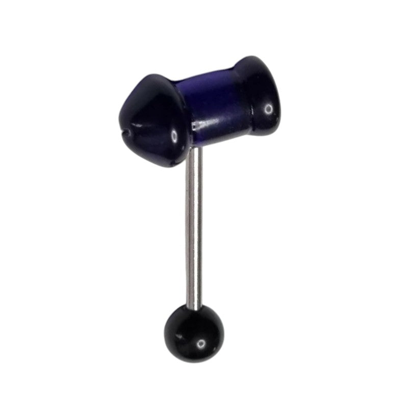 Steel Tongue Piercing with Acrylic Penis