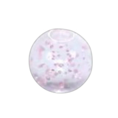 Aramat Jewels transparant acryl piercing balletje van 6mm met roze glitters voor tong- of navelpiercings.
