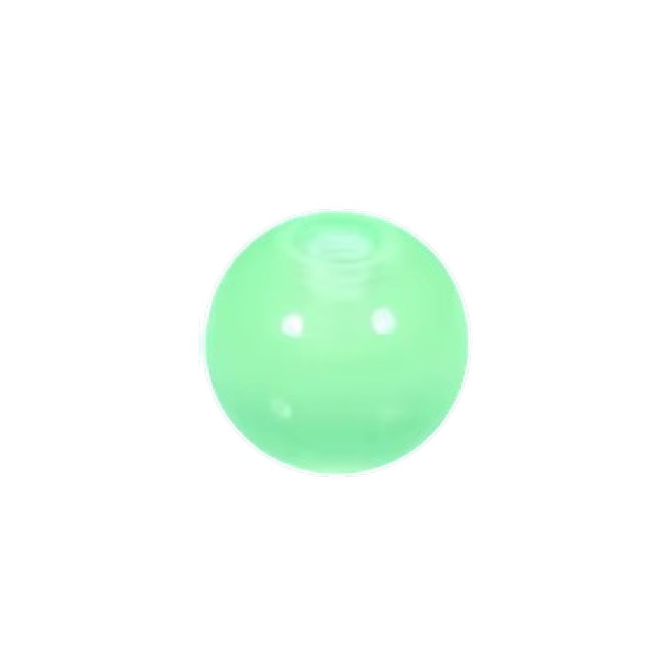 Aramat Jewels glow in the dark piercingballetje van 6mm acryl in lichtgroene kleur voor tong- of navelpiercing.