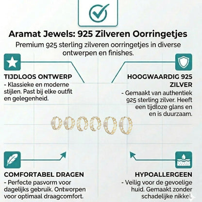 Aramat Jewels gold-plated 925 silver ear party set with chain-link huggies and cubic zirconia.