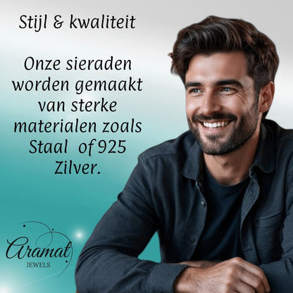 Aramat Jewels zilverkleurige stalen jasseron ketting van 5mm voor een stoere en tijdloze unisex look.