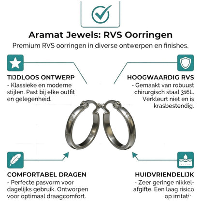 Aramat Jewels silver-tone stainless steel hoop earrings with anchor motif, 20mm diameter.